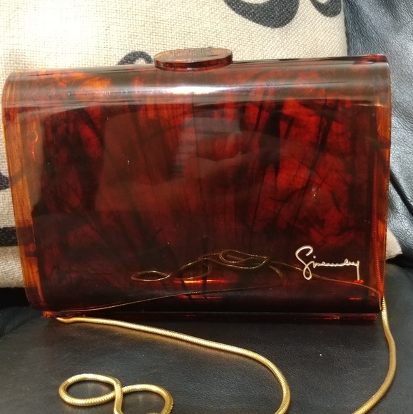 Vintage Givenchy Tortoise Box Clutch - Picture 1 of 8